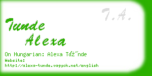 tunde alexa business card